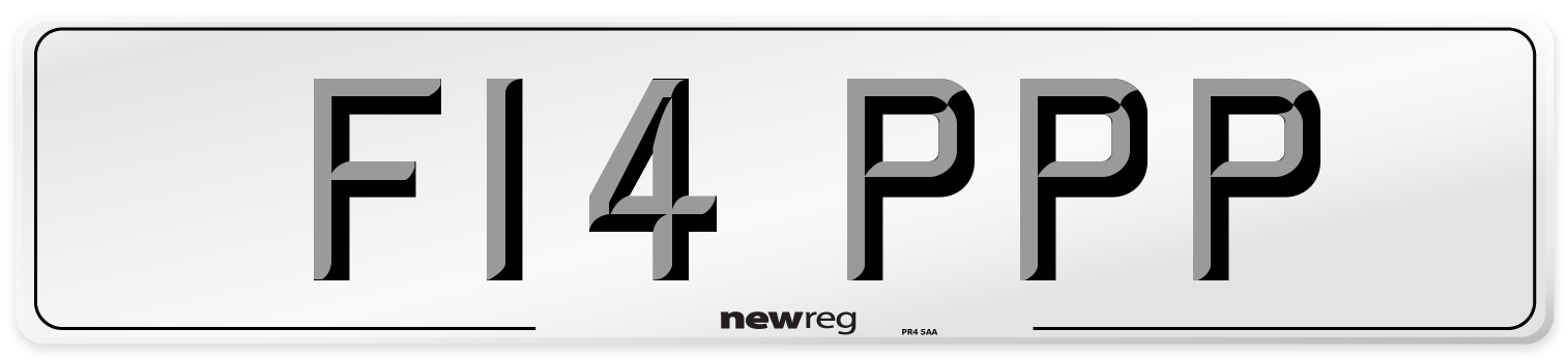 F14 PPP Number Plate from New Reg